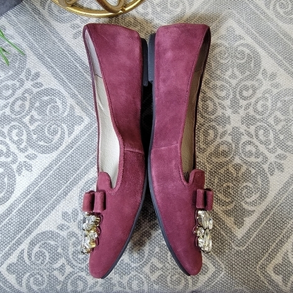 Michael Kors Felicity Merlot suede Flats with rhinestones Holiday Size 6.5 - Picture 10 of 15